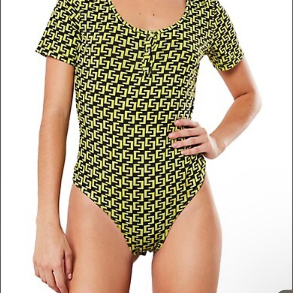 *FREE IN BUNDLE* - Missguided Geometric-Print Bodysuit